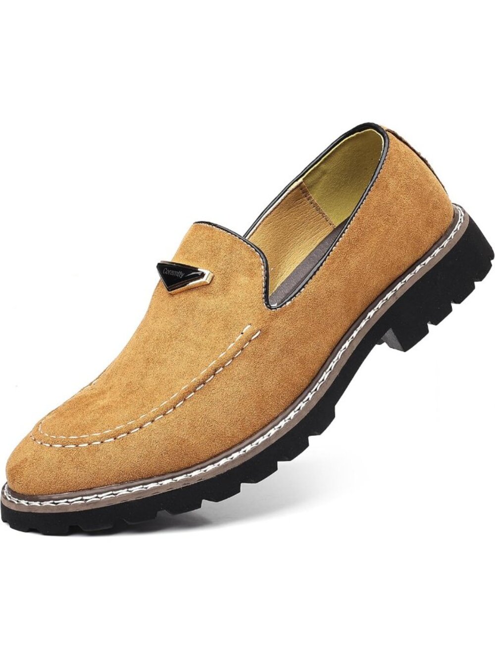 Stylish Vintage Suede Slip-On Dress Loafers for Men - Comfortable Walking Shoes